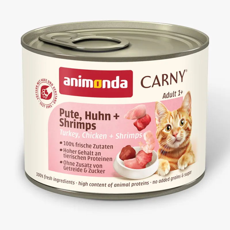 animonda Carny Adult, 6 x 200 g - Indyk i kurczak z krewetkami