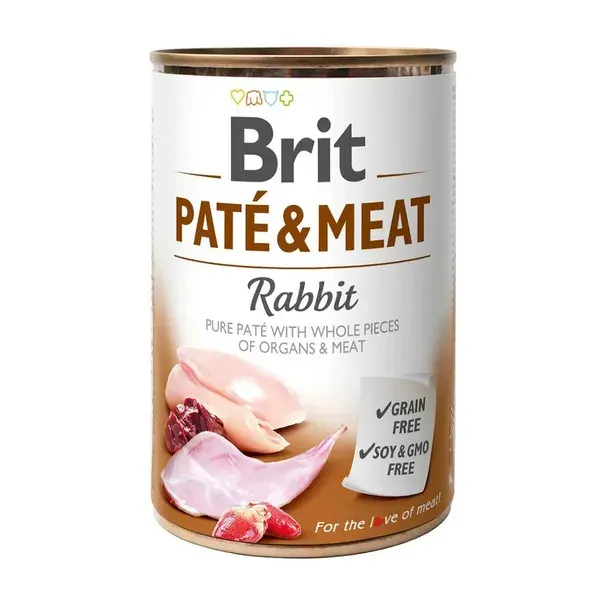 BRIT PATE & MEAT RABBIT MOKRA KARMA DLA PSA Z KRÓLIKIEM KRÓLIK 400G