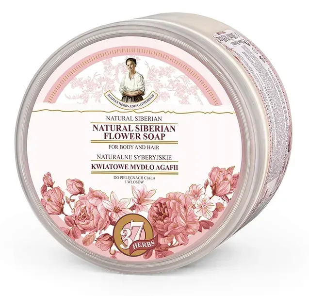 Kwiatowe Mydło do Ciała Włosów Naturalne Syberyjskie 500 ml BABUSZKA AGAFIA