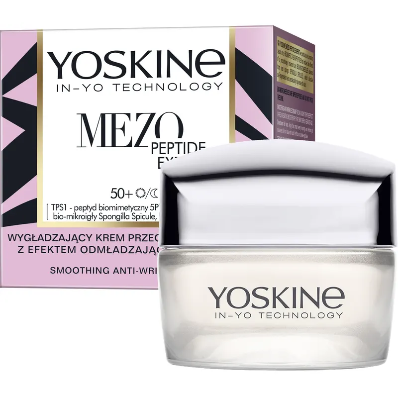 Yoskine Mezo Peptide Expert wygładzający krem przeciwzmarszczkowy 50+ na dzień i noc z peptydem biomimetycznym 5P™, bio-mikroigłami i technologią TPS 1 50 ml
