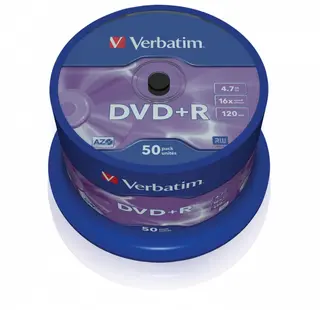 Verbatim DVD+R 16x 4.7GB 50P CB 43550