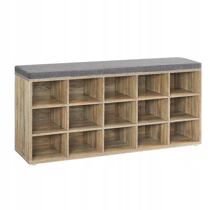 ŁAWKA Na Buty Z Siedziskiem ORGANIZER 15 Przegród Półki 30x105x48 cm