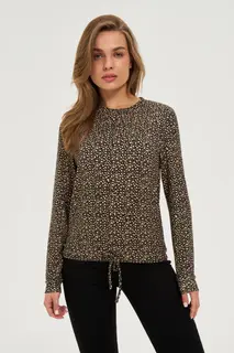Sweter w drobny wzór beżowy