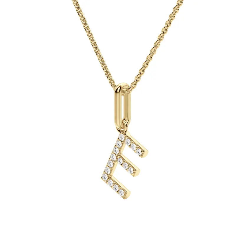 Wisiorek Litera "E" Laboratoryjny Diament 585 Żółte Złoto (14K)