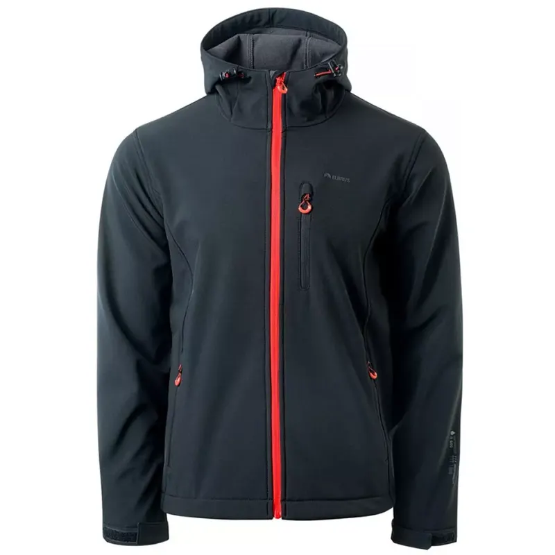 Kurtka męska Softshell Elbrus Iver - czarno-pomarańczowa, Rozmiar L