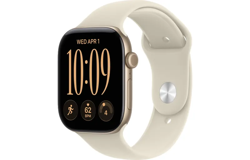 Smartwatch Apple Watch Series 12 GPS 46mm aluminium złoty + pasek sportowy piasek M/L
