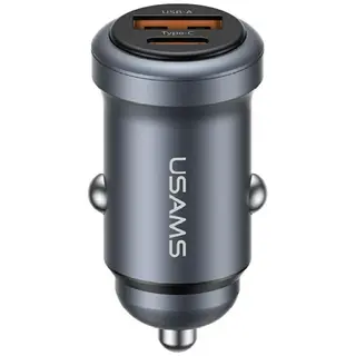 USAMS Ładowarka samochodowa 30W USB-A/USB-C CC322