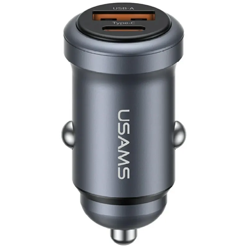 USAMS Ładowarka samochodowa 30W USB-A/USB-C CC322