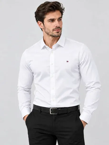 Koszula Tommy Hilfiger Biała elastyczna Easy Care Regular Fit Taliowana r. M