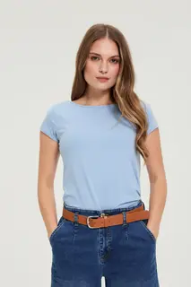 Bawełniany t-shirt niebieski