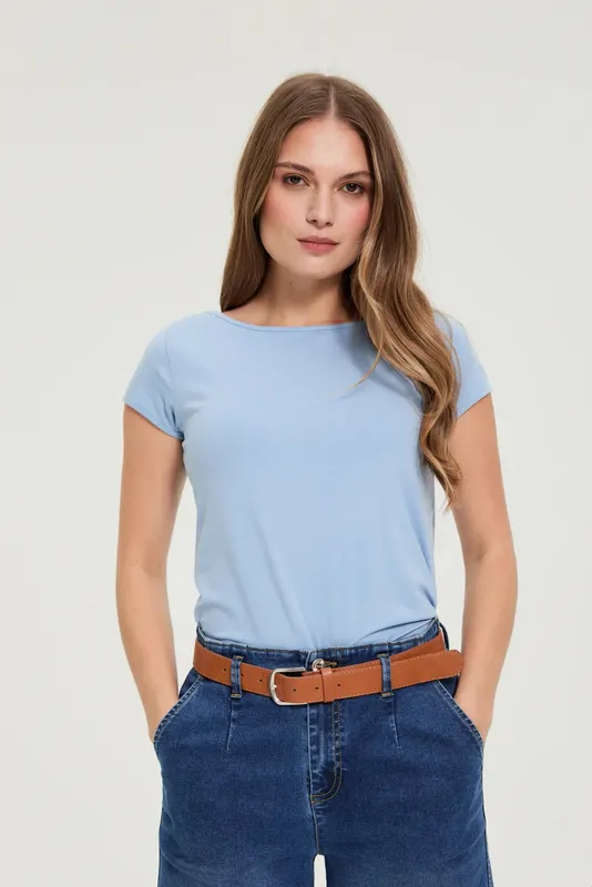 Bawełniany t-shirt niebieski