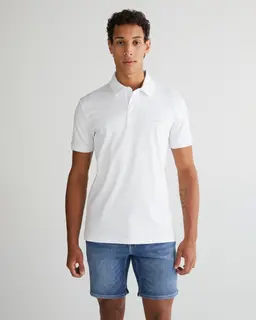 Gant Polo Męskie Kołnierzyk Polo Krótki Rękaw Slim Fit Białe