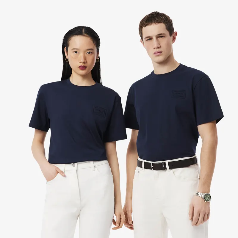 Lacoste Dżersejowy T-Shirt Z Tłoczonym Logo Męskie Szary