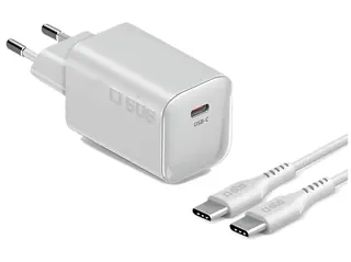 Ładowarka sieciowa SBS 70W GaN PD 3.0 USB-C + kabel 2m Biały
