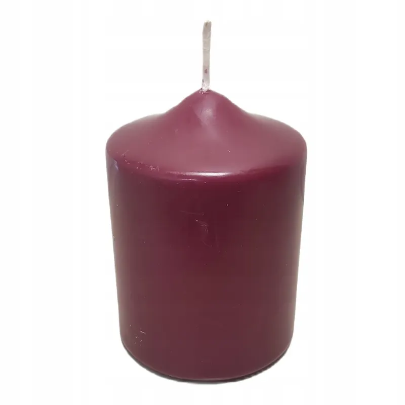 Świeca ozdobna walec 10cm bordo/wiśnia
