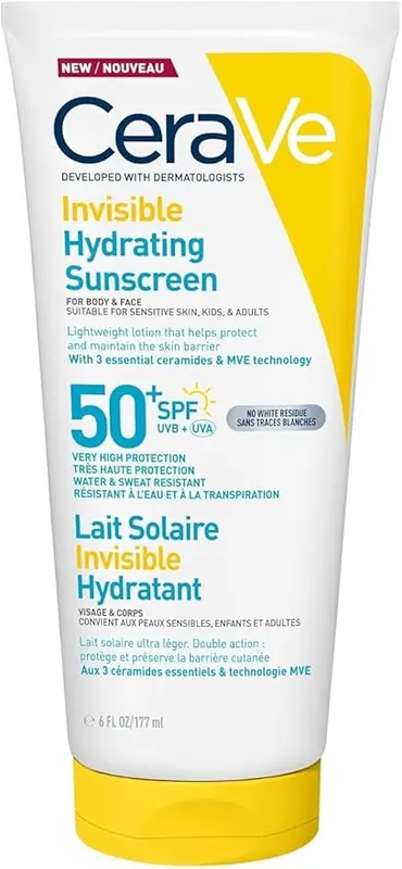 CeraVe Invisible Hydrating Sunscreen Nawilżający Krem z Filtrem SPF50+ 177ml