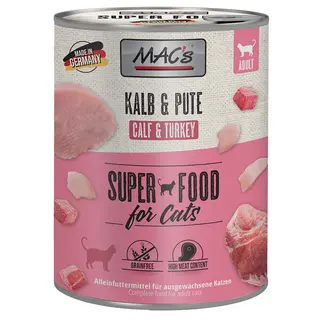 MAC´s Cat karma dla kota, 6 x 800 g - Cielęcina i indyk