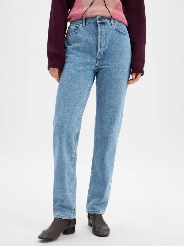 american vintage Dżinsy o kroju straight fit Kobiety Bawełna (100%) niebieski, 28