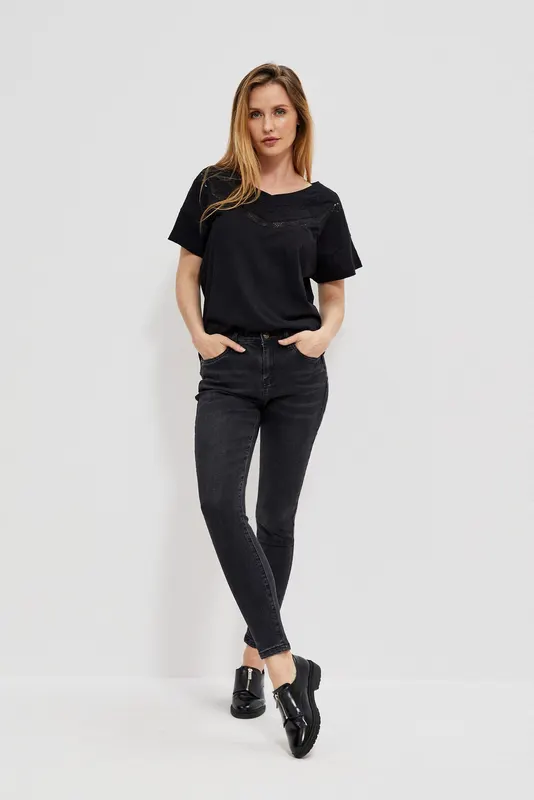 Jeansy skinny z przetarciami