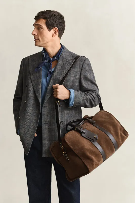 Gant Zamszowa Torba Duffle Męska Brązowa
