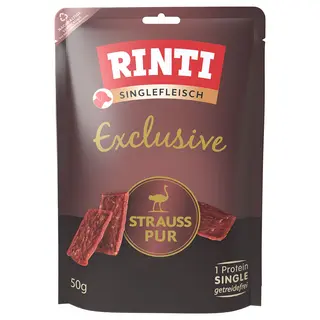 RINTI Singlefleisch Exclusive Snack, 50 g - Struś, 50 g