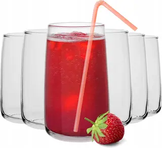 SZKLANKI ZESTAW 6 SZTUK 480ML SZKŁO WYSOKIE PRZEŹROCZYSTE UNIWERSALNE