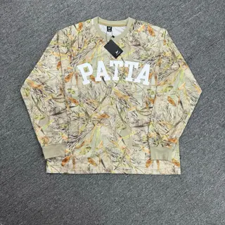 Patta Retro Maple Leaf Style Men's and Women's Mesh Loose-Sleeved Long-Sleeved T-Shirt Casual Sports Sportswear Tee