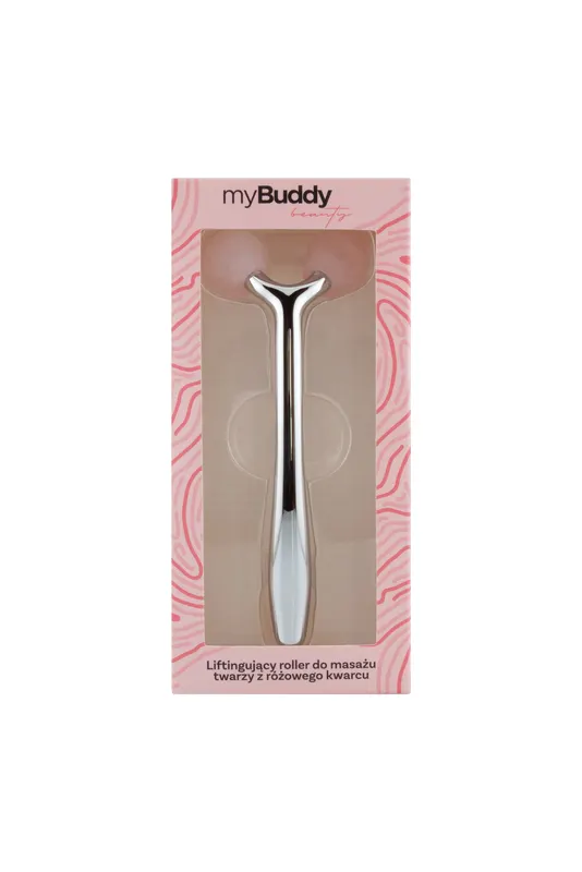 myBuddy Liftingujący Roller do Masażu Twarzy Różowy Kwarc