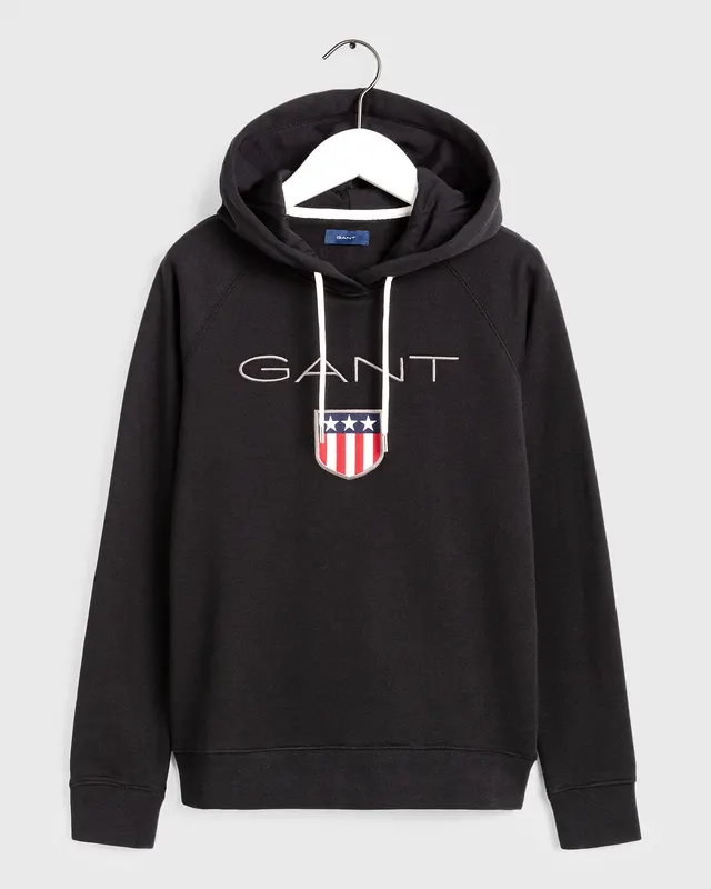 Gant Bluza Damska Z Kapturem Regular Fit Czarna