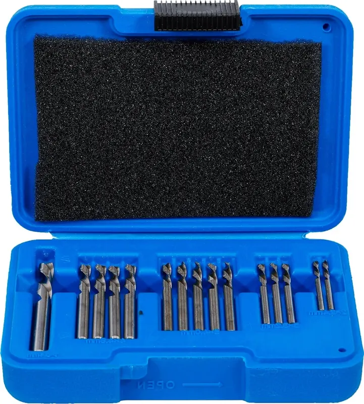 ZESTAW HSS WIERTEŁ DO NITÓW 15 SZT 2,4-6,4 MM 135 STOPNI