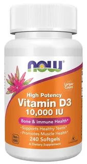 WITAMINA D3 NOW FOODS VITAMIN D3 250mcg IU 240 Kap