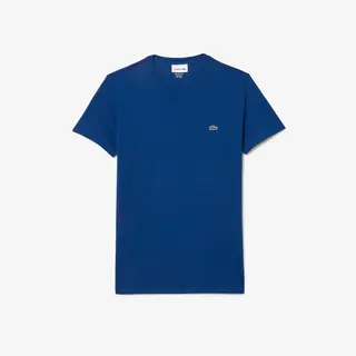 Lacoste Monochrome Cotton Pima Jersey Crew Neck T-Shirt Męskie Niebieski