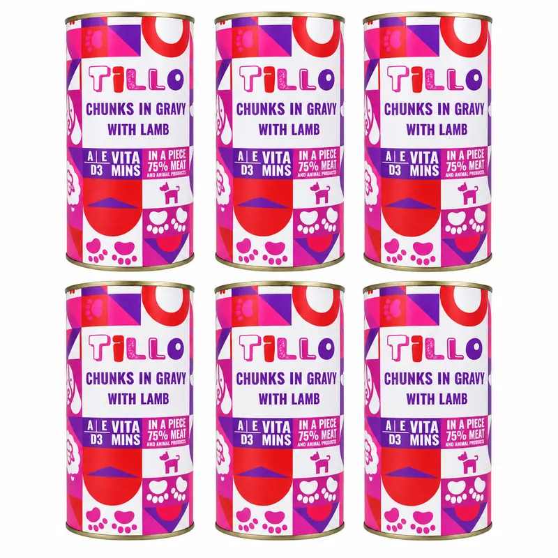 TILLO Kawałki w sosie Jagnięcina - mokra karma dla psa - 6x1250g