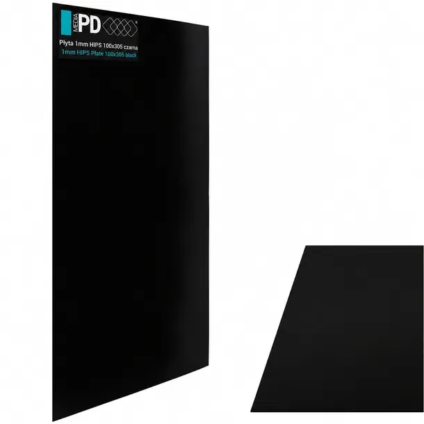 Płyta HIPS Czarna 100 x 305 cm 1mm Płyta Modelarska Plastikowa Lekka Gładka