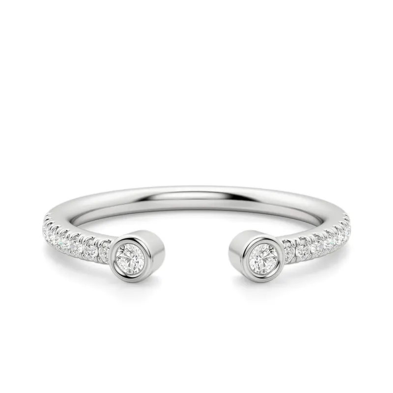 Obrączka Ślubna Quest Accented Laboratoryjny Diament 585 Białe Złoto (14K)