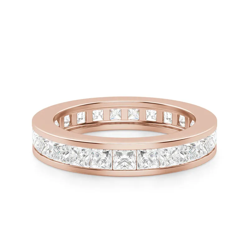 Obrączka Ślubna Eternity Channel Set Księżniczka 2.00 mm Laboratoryjny Diament 585 Różowe Złoto (14K)