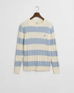 Gant Sweter Męski Z Okrągłym Kołnierzykiem Regular Fit Niebieski