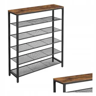 Regał szafka na buty 100 x 110 x 30 cm LOFT 6 poziomów półka brąz LOFT
