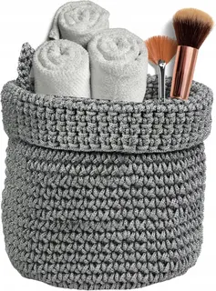DEKORACYJNY KOSZ DO PRZECHOWYWANIA 14X14CM ORGANIZER ŁAZIENKOWY