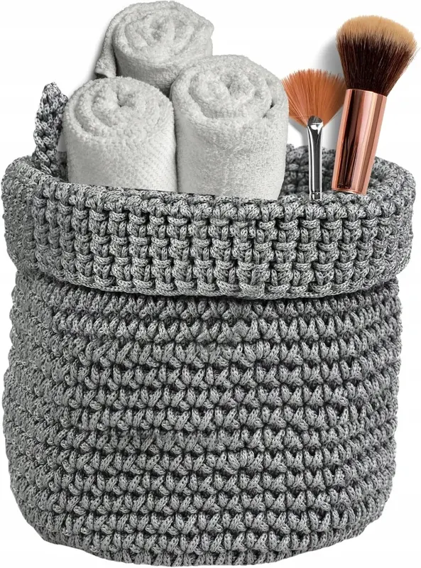 DEKORACYJNY KOSZ DO PRZECHOWYWANIA 14X14CM ORGANIZER ŁAZIENKOWY