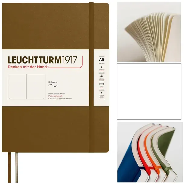 LEUCHTTURM1917 Notatnik Notes A5 Gładki miękka oprawa szkicownik SPICE BROW