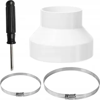 ADAPTER OKRĄGŁY 150 MM NA 100 MM Z DWOMA OBEJMI I ŚRUBOKRĘTEM