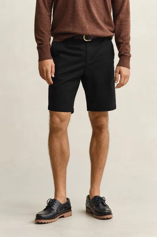 Gant Bawełniane Szorty Męskie Regular Fit Czarne