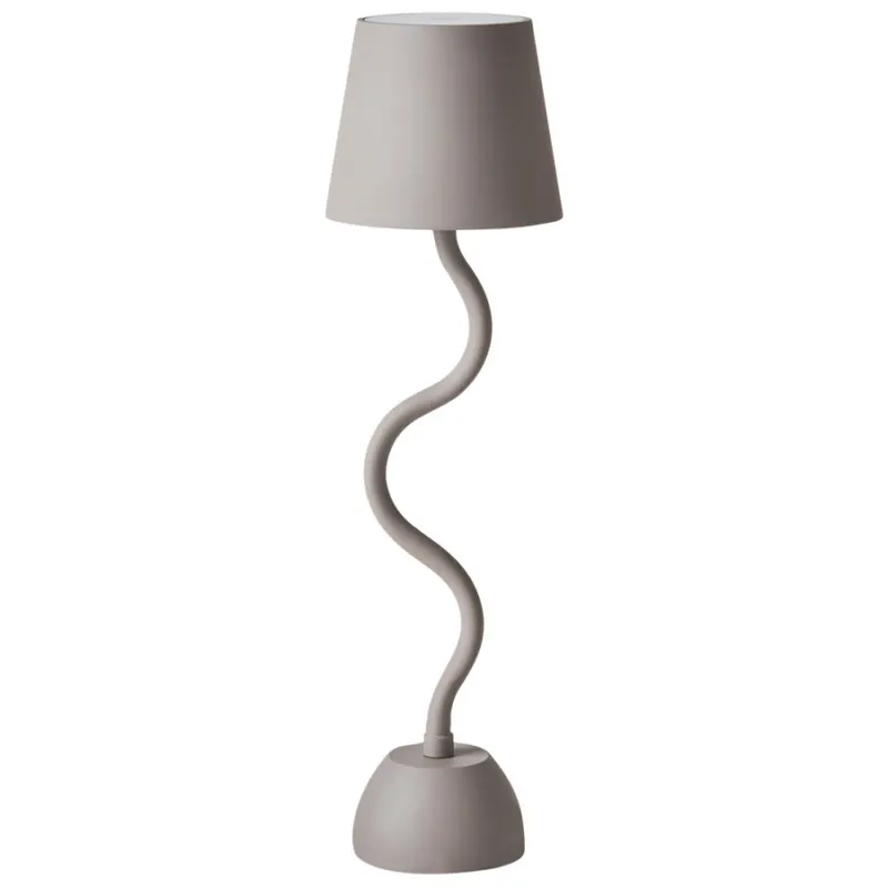 Bezprzewodowa lampa stołowa led vouga ze ściemniaczem metal beżowy