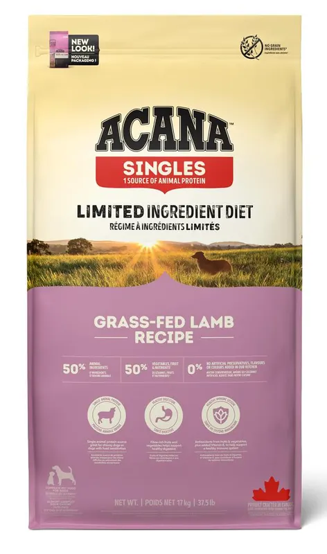 ACANA Singles Grass-Fed Lamb Mono - sucha karma dla psa - 17kg