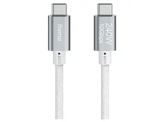 Kabel USB-C HAMA 240W USB 3.2 Gen2 10Gbit/s 1.5m Biały