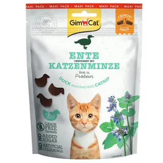 GIMCAT Crunchy Snacks Kaczka z kocimiętką – przysmak dla kota – 140g