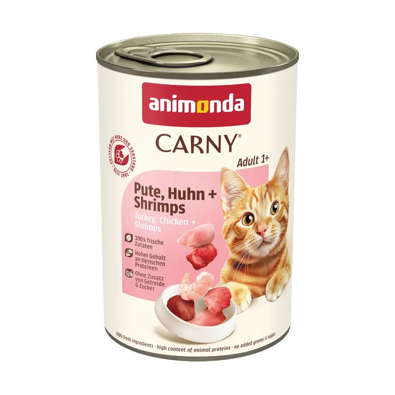 ANIMONDA Carny Adult Indyk, kurczak i krewetki - mokra karma dla kota - 400g