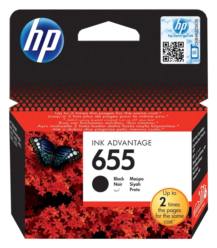 HP 655 Czarny Oryginalny Tusz Deskjet CZ109AE