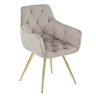 Krzesło DC-0084-3 | welur | beż #7 | złote nogi | OUTLET